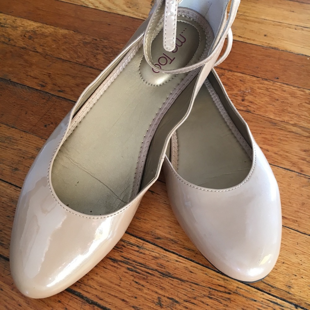 Me Too beige patent shoes ,